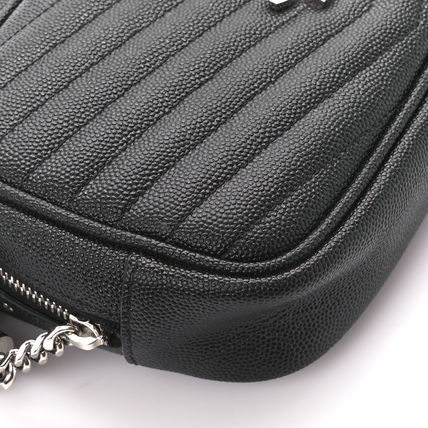 Saint Laurent Grain De Poudre Matelasse Monogram Mini Lou Camera Bag Black 9 of 10