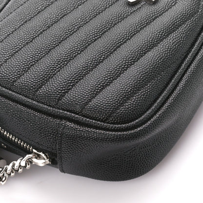 Saint Laurent Grain De Poudre Matelasse Monogram Mini Lou Camera Bag Black 9 of 10