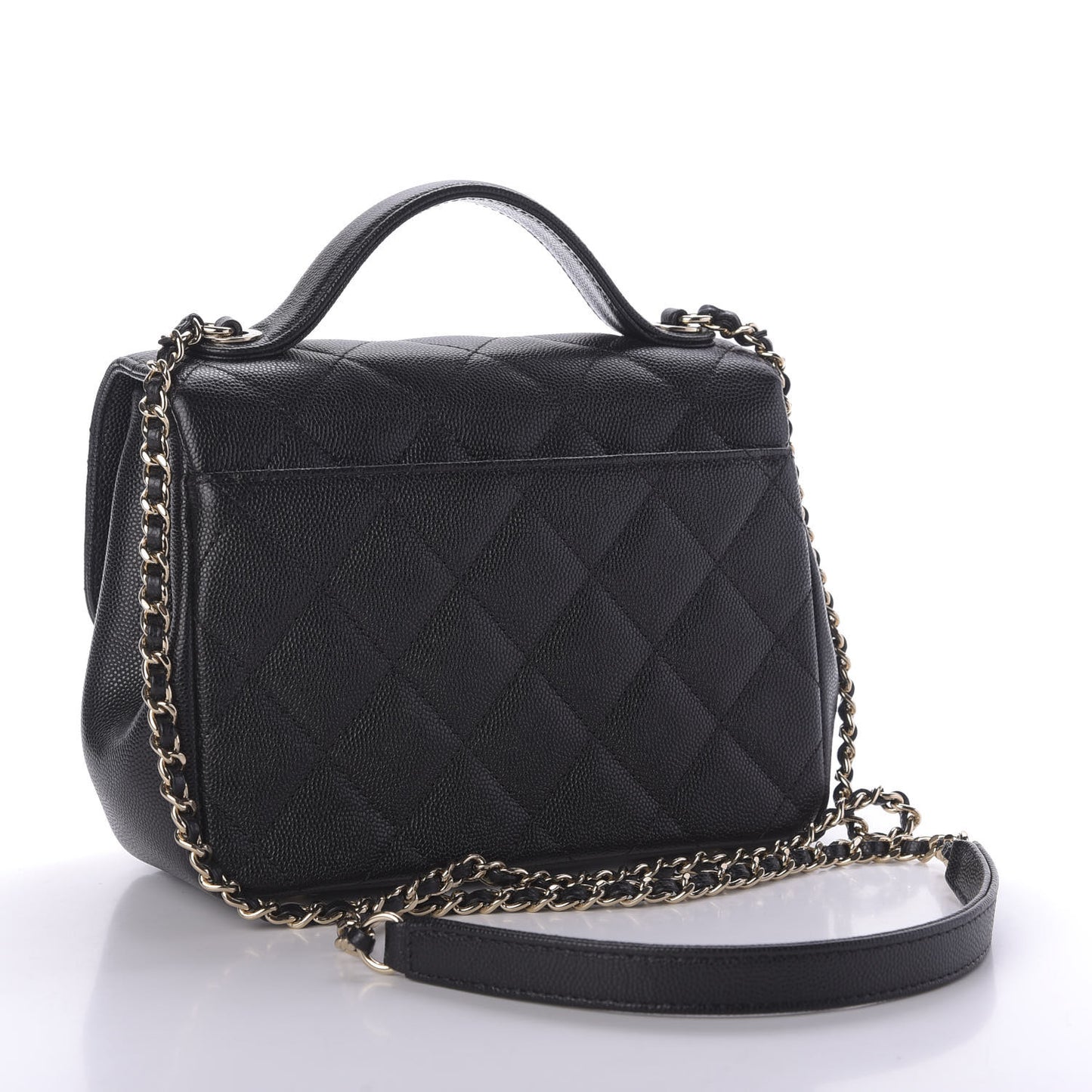 Caviar Quilted Small Business Affinity Flap Black