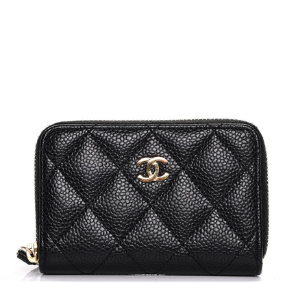 Chanel Caviar Quilted Zip Coin Purse Black 1 of 8