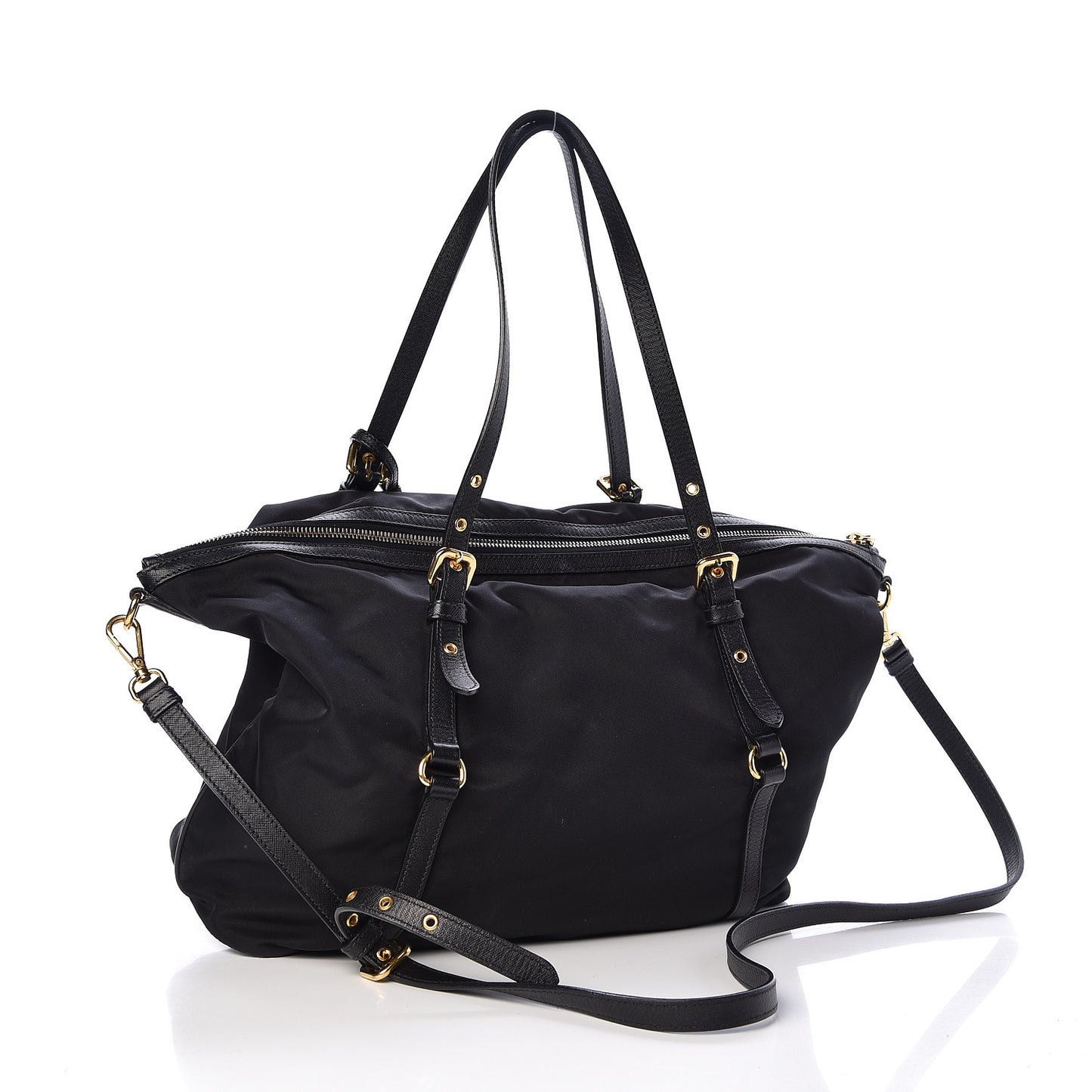 Tessuto Nylon Saffiano Tote Black