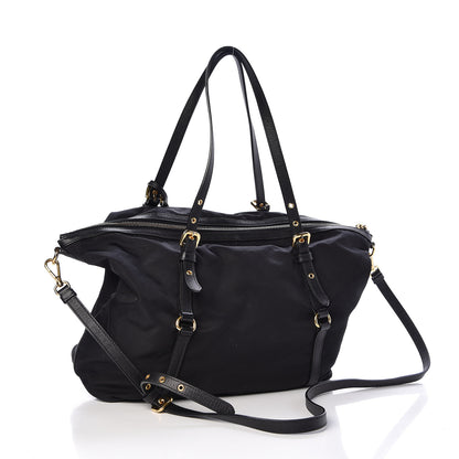 Prada Tessuto Nylon Saffiano Tote Black 3 of 12