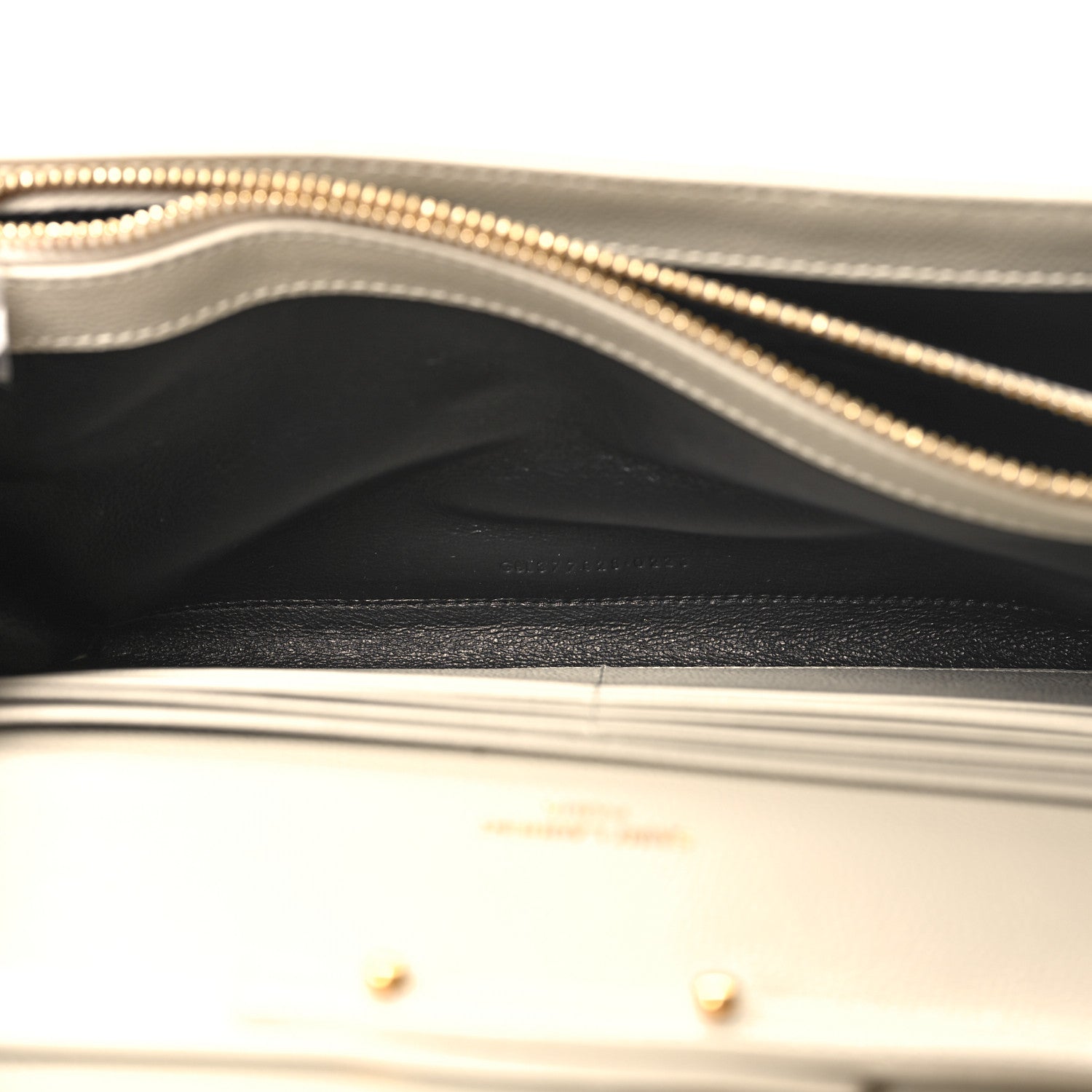 Saint Laurent Grain De Poudre Matelasse Chevron Monogram Chain Wallet Crema Soft 5 of 11