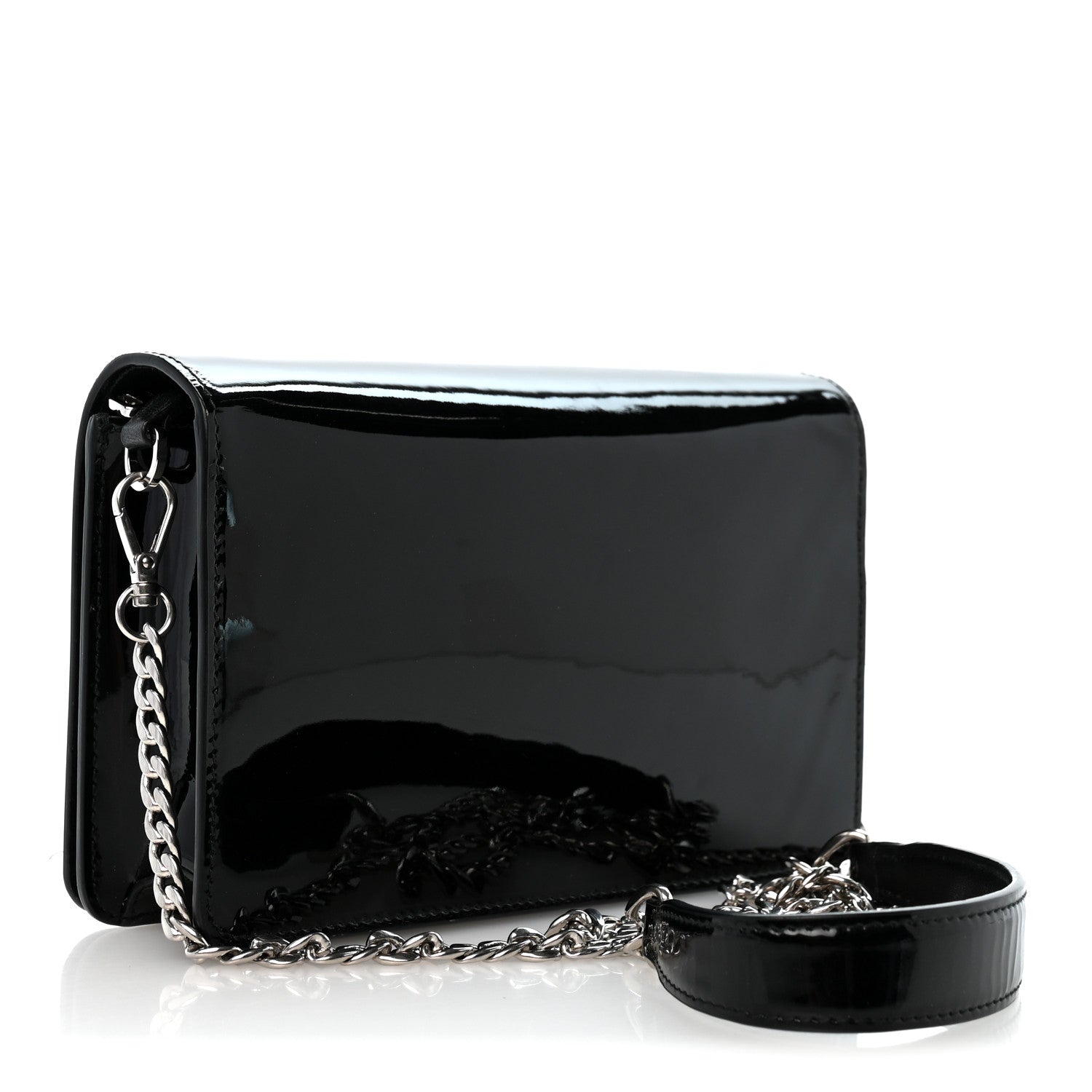 Miu Miu Vernice Crystal Wallet On Chain Black 3 of 13
