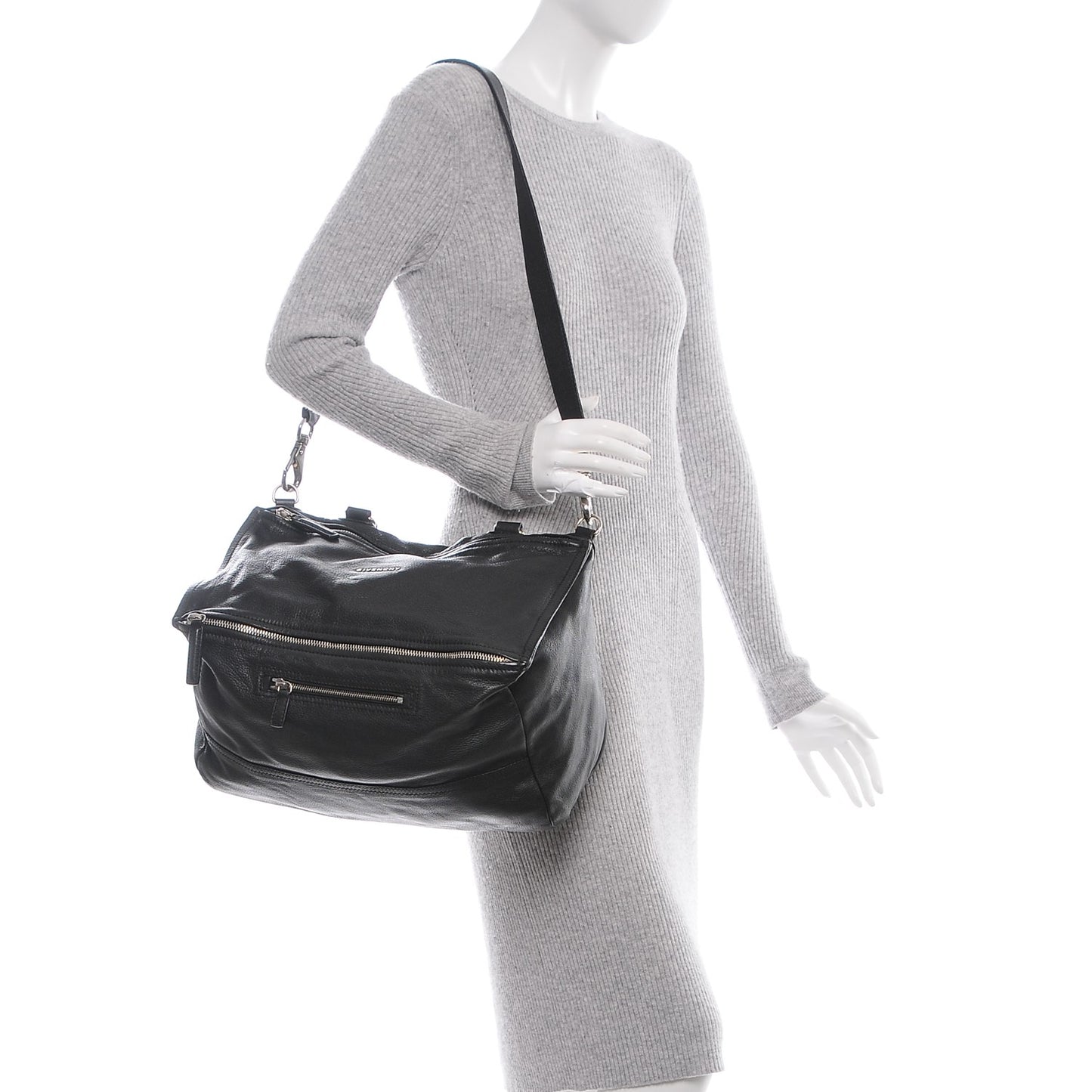 Sugar Goatskin Large Pandora Black
