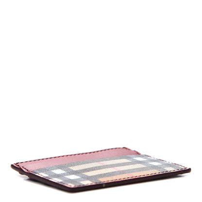 Burberry Smooth Calfskin Vintage Check Sandon Card Case Crimson 4 of 6