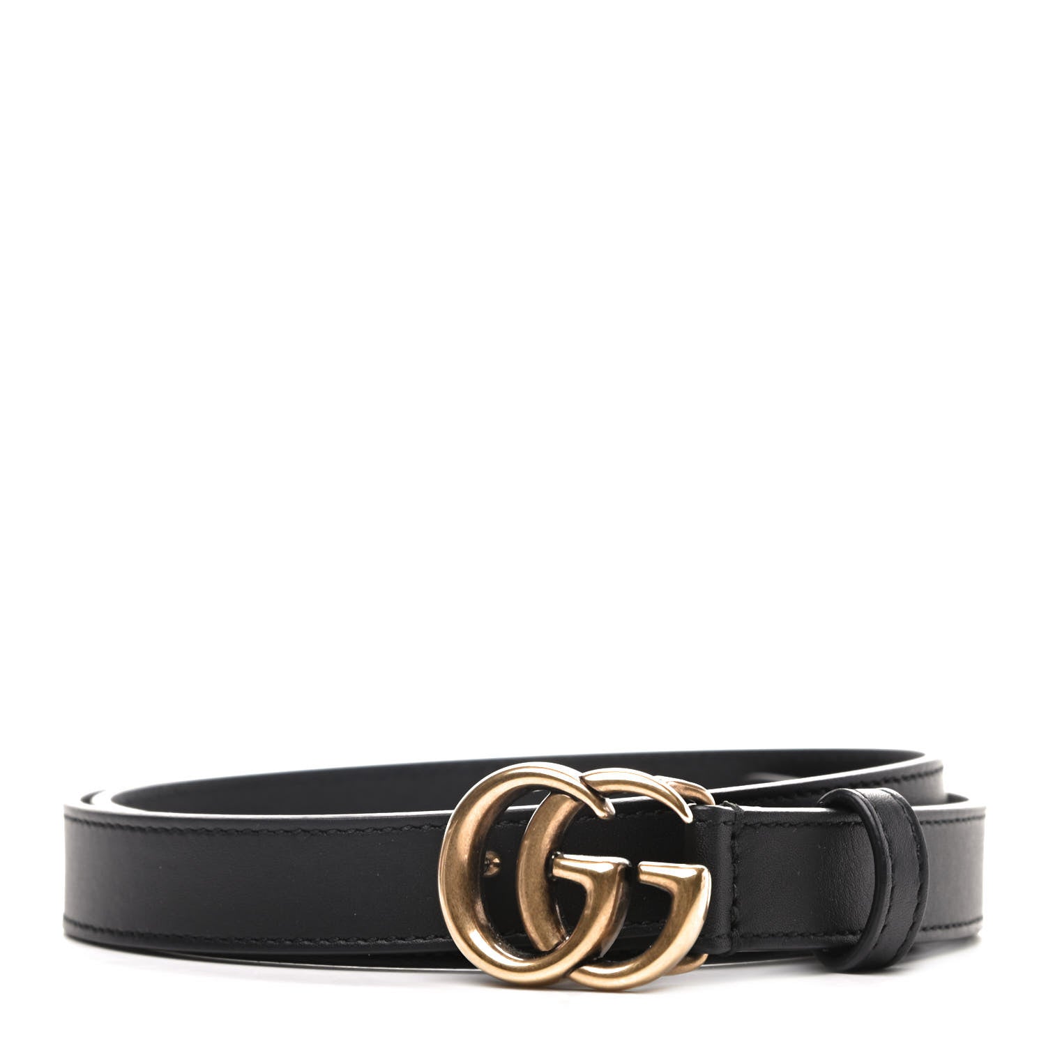 Gucci Calfskin Double G 20mm Belt 85 34 Black 1 of 5