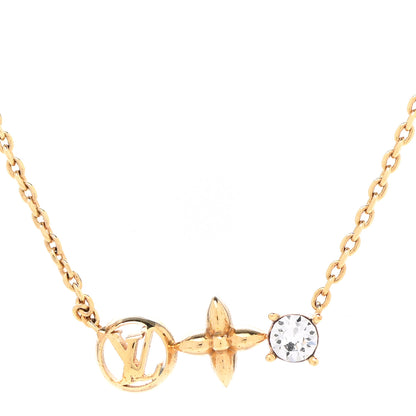 Louis Vuitton Crystal Petite Louis Necklace Gold 4 of 7