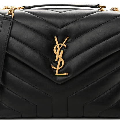 Saint Laurent Calfskin Y Quilted Monogram Small Loulou Chain Satchel Black 8 of 13