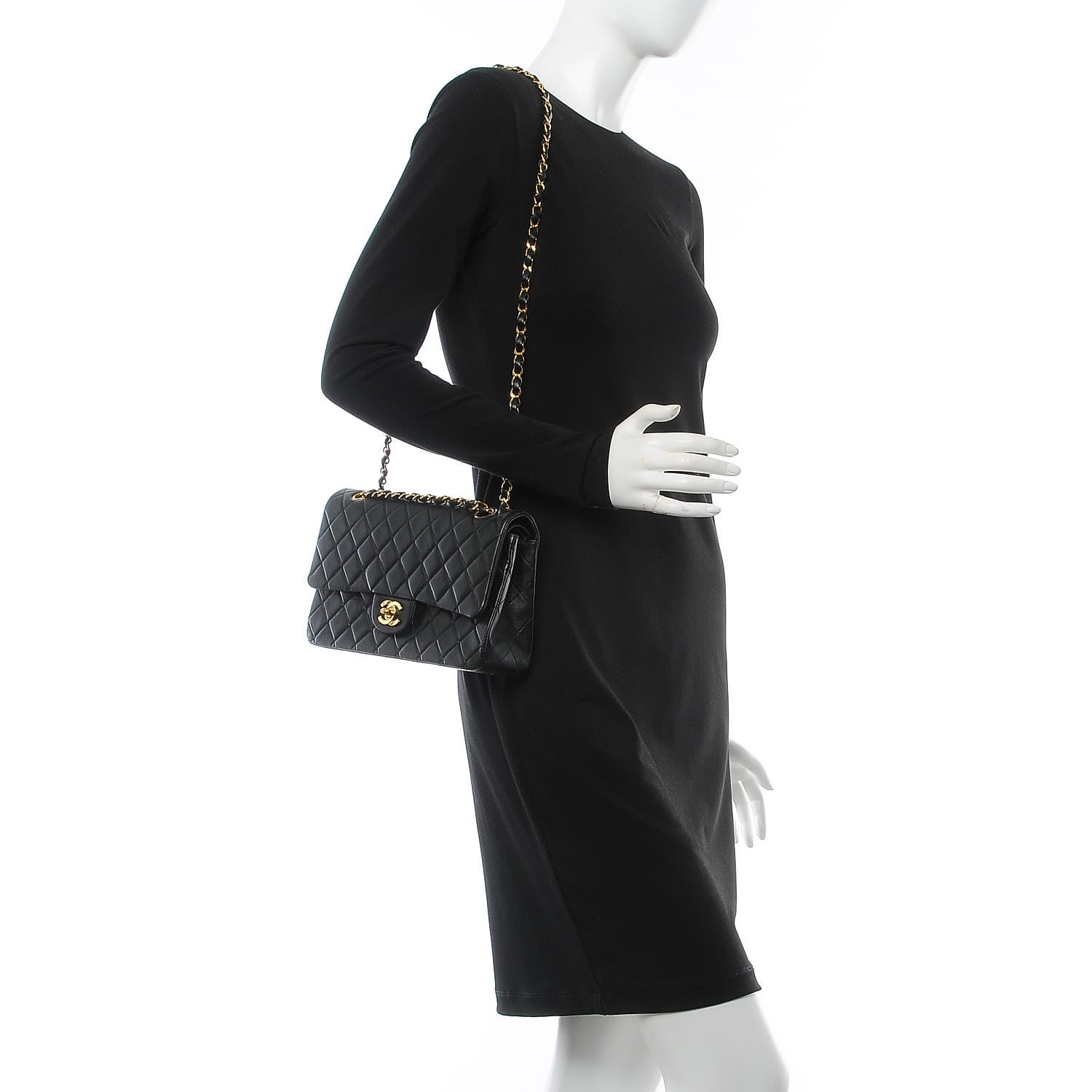 Chanel Lambskin Quilted Medium Double Flap Black 3 of 10