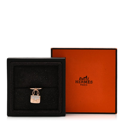 Hermes 18K Rose Gold Diamond Amulettes Constance Ring 52 6 7 of 7