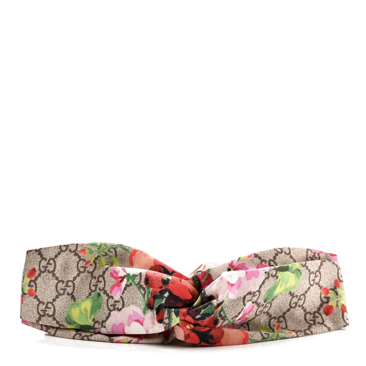 Silk Monogram Blooms Print Headband M Antique Rose