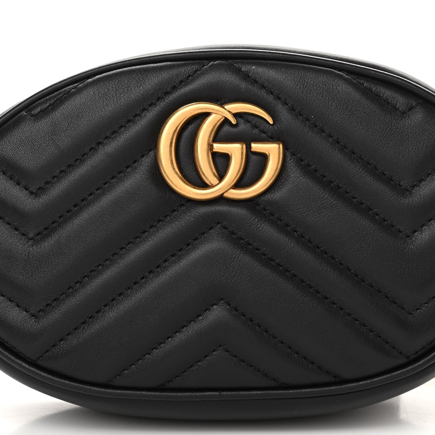 Gucci Calfskin Matelasse GG Marmont Belt Bag 75 30 Black 9 of 11