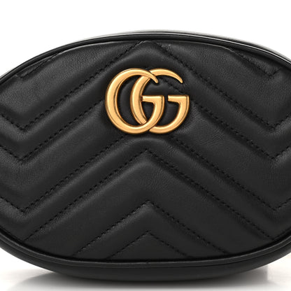 Gucci Calfskin Matelasse GG Marmont Belt Bag 75 30 Black 9 of 11