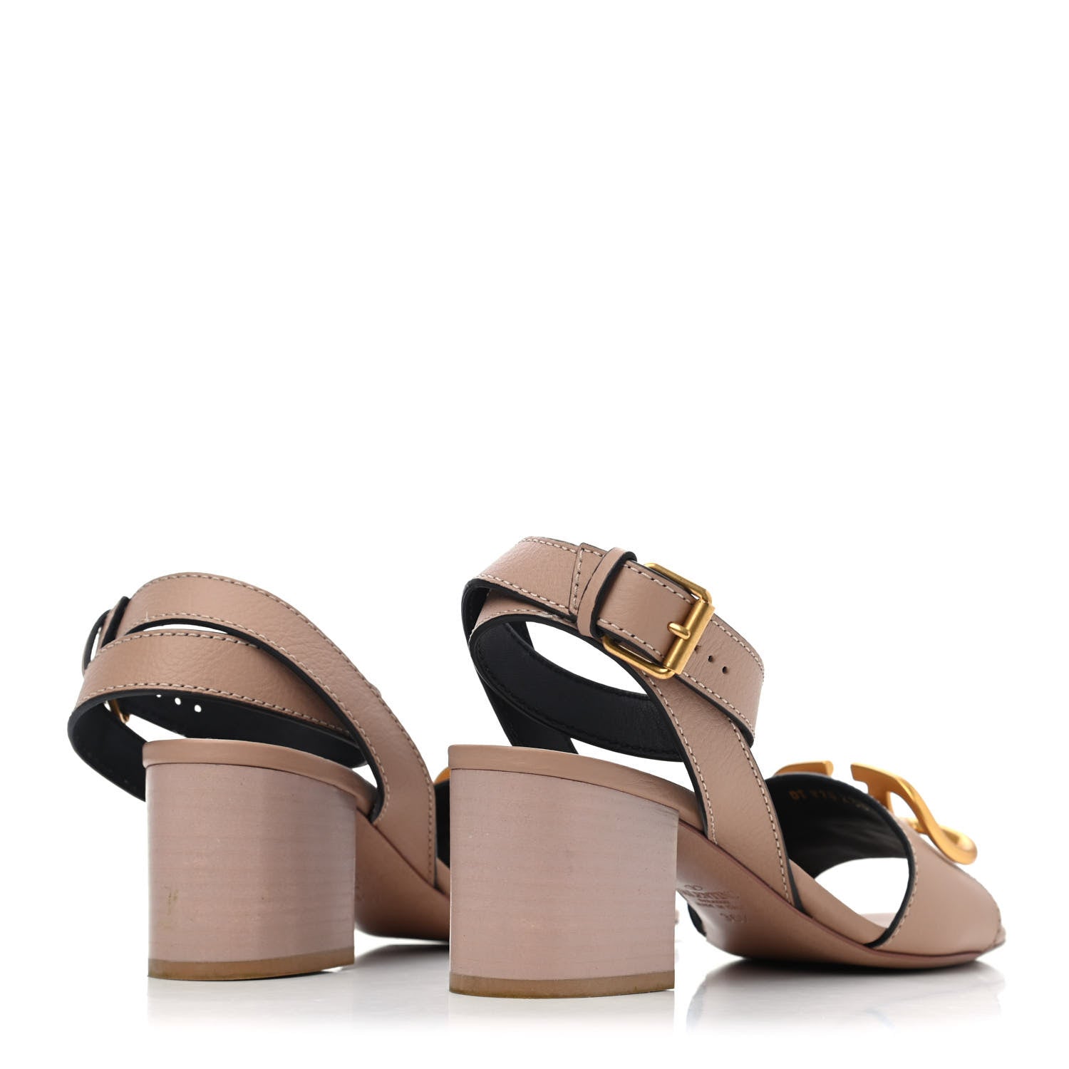 Valentino Garavani Grainy Cowhide VLogo 60mm Sandals 36.5 Rose Cannelle 3 of 4