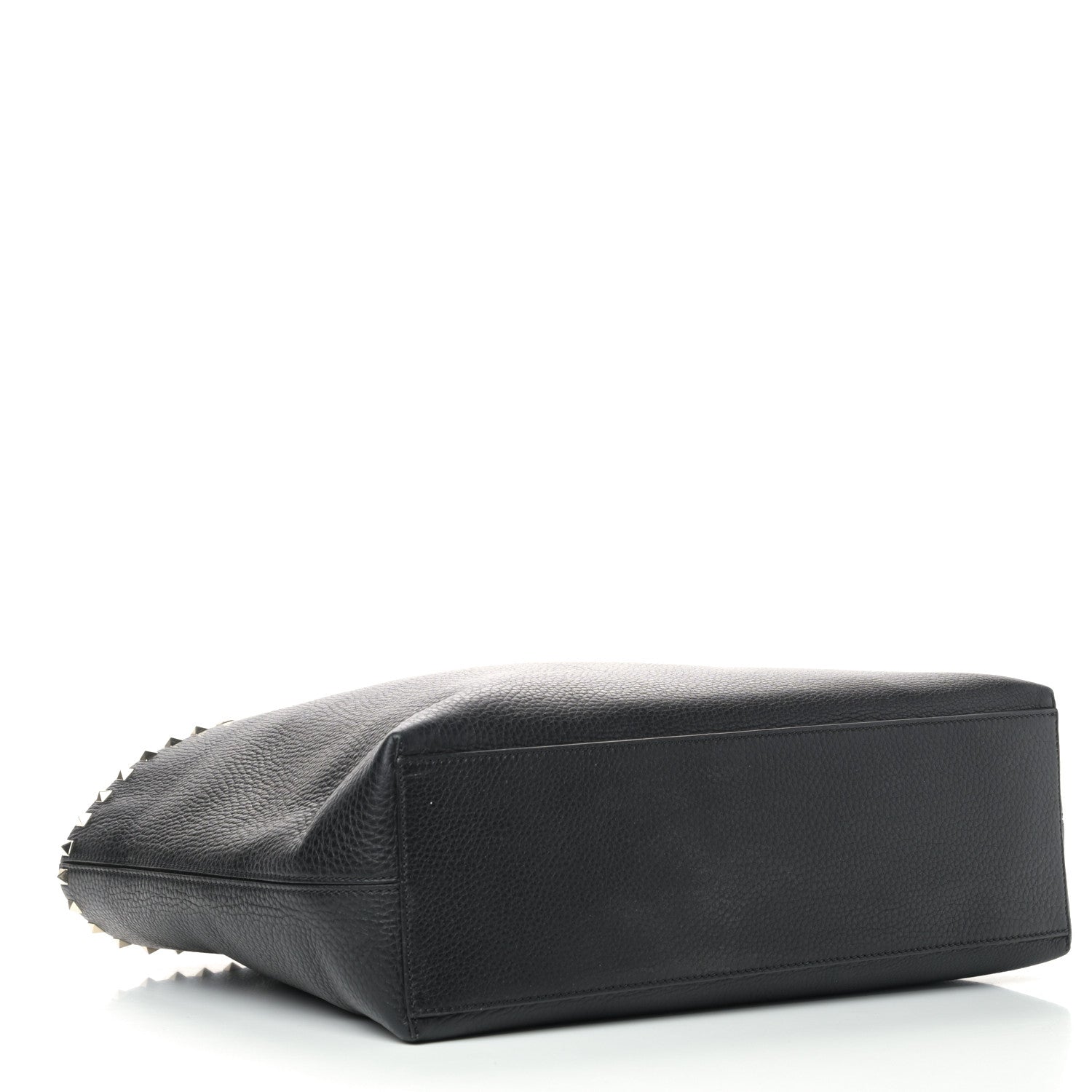 Valentino Garavani Grained Calfskin Rockstud Shoulder Tote Black 3 of 11