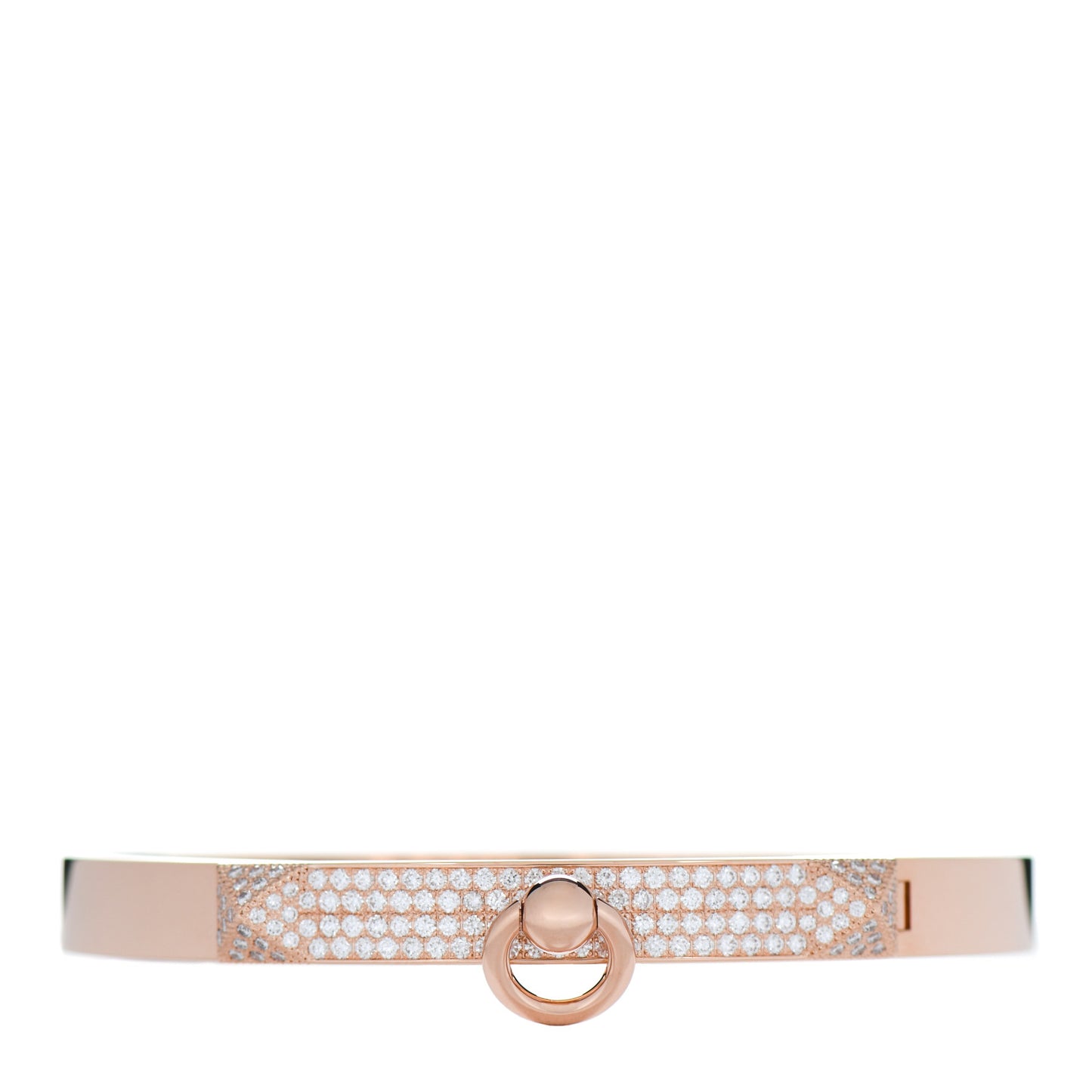 18K Rose Gold Diamond PM Collier De Chien Pave Bracelet SH