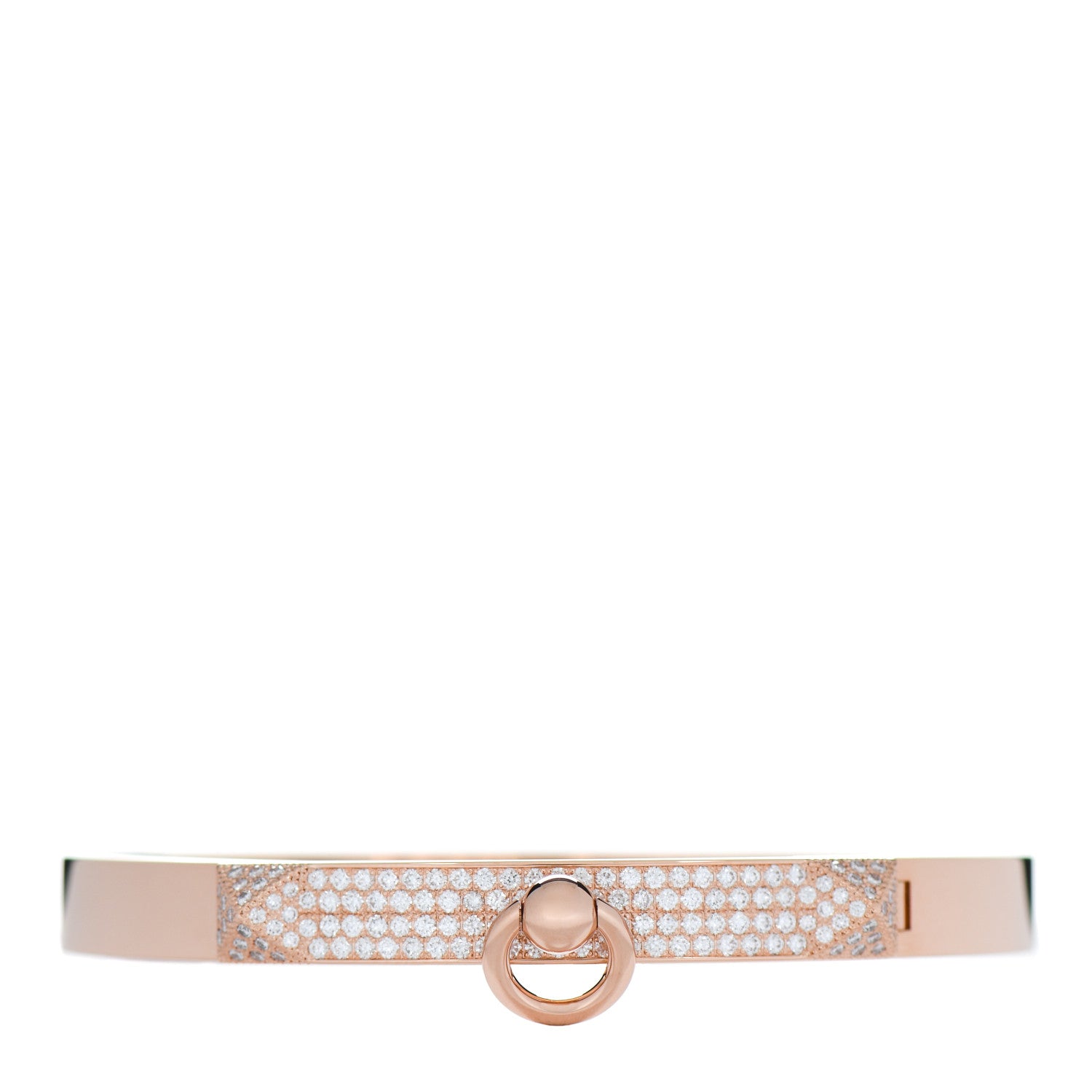 Hermes 18K Rose Gold Diamond PM Collier De Chien Pave Bracelet SH 1 of 5