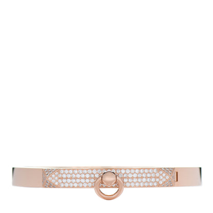 Hermes 18K Rose Gold Diamond PM Collier De Chien Pave Bracelet SH 1 of 5