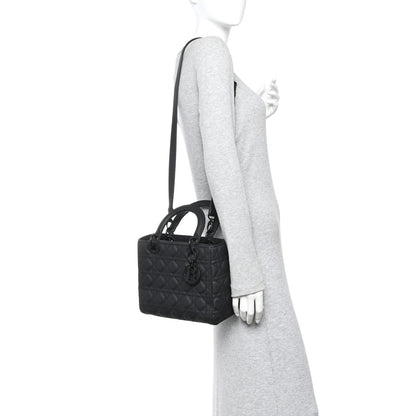 Christian Dior Ultra Matte Calfskin Cannage Medium Lady Dior Black 2 of 11