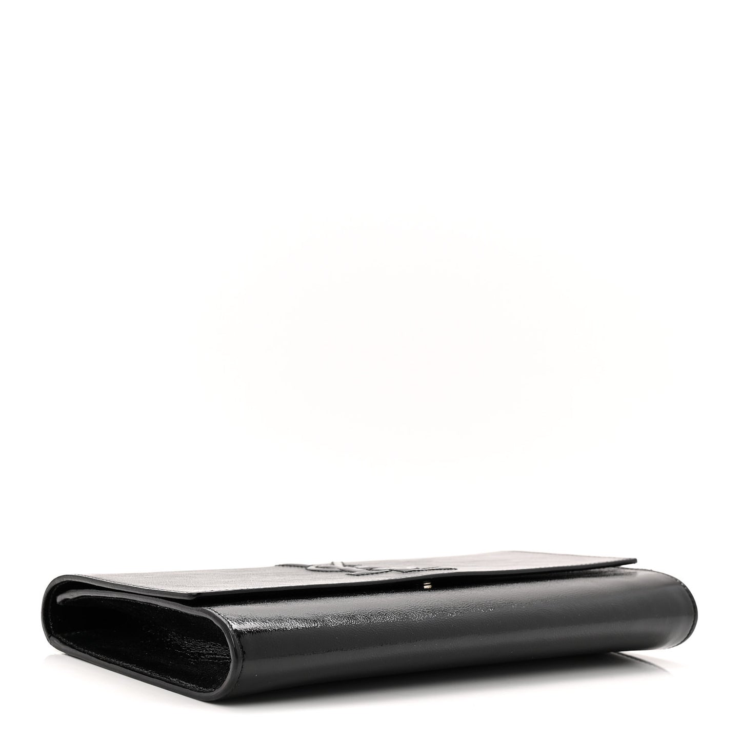 Textured Patent Monogram Large Belle De Jour Clutch Black