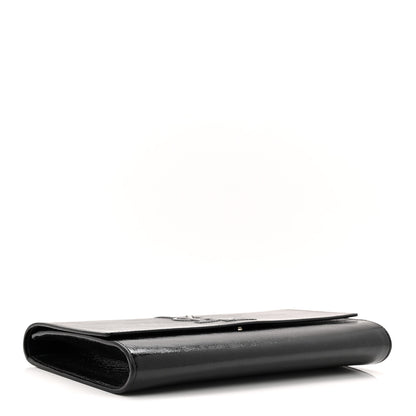 Saint Laurent Textured Patent Monogram Large Belle De Jour Clutch Black 4 of 6