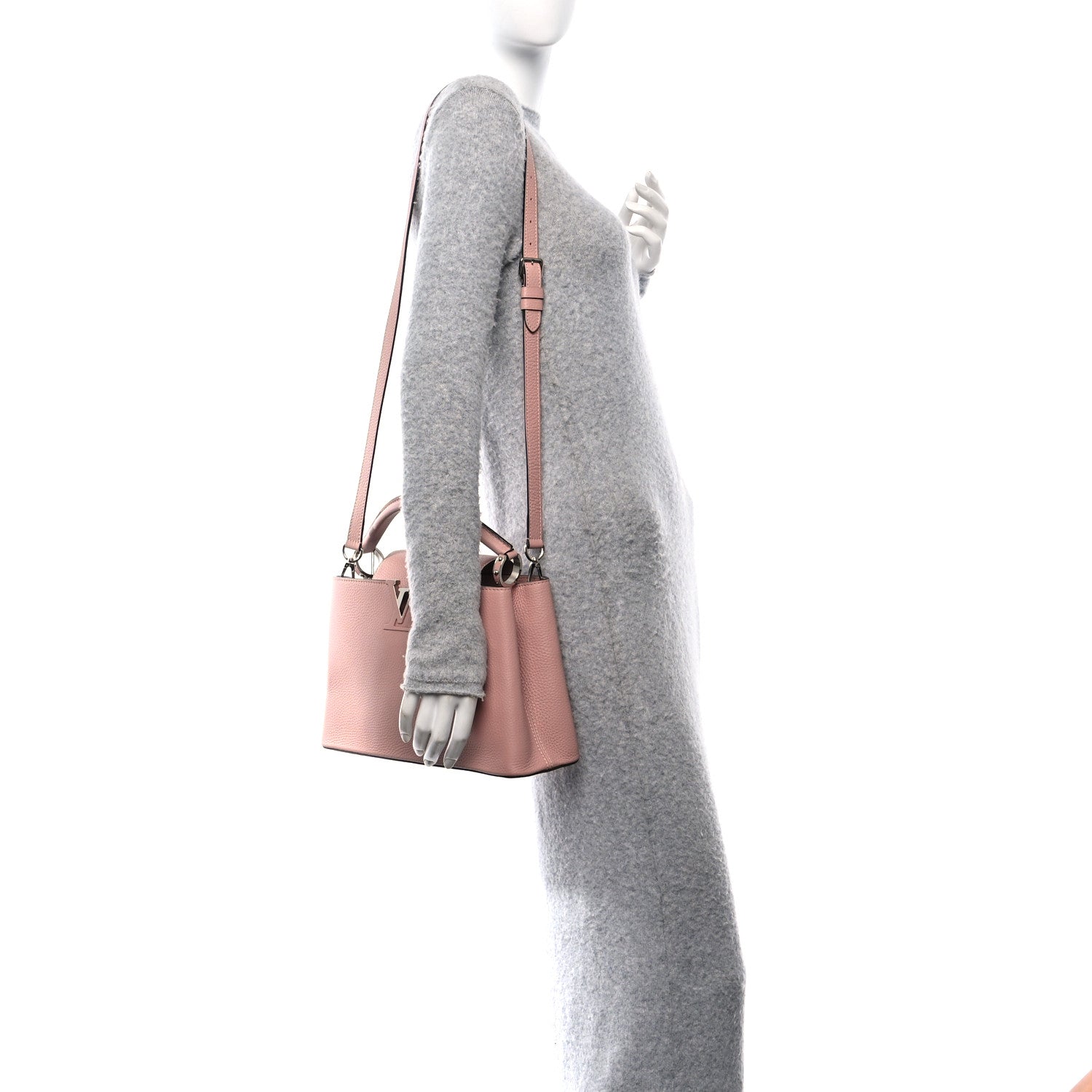 Louis Vuitton Taurillon Capucines PM Magnolia 2 of 10