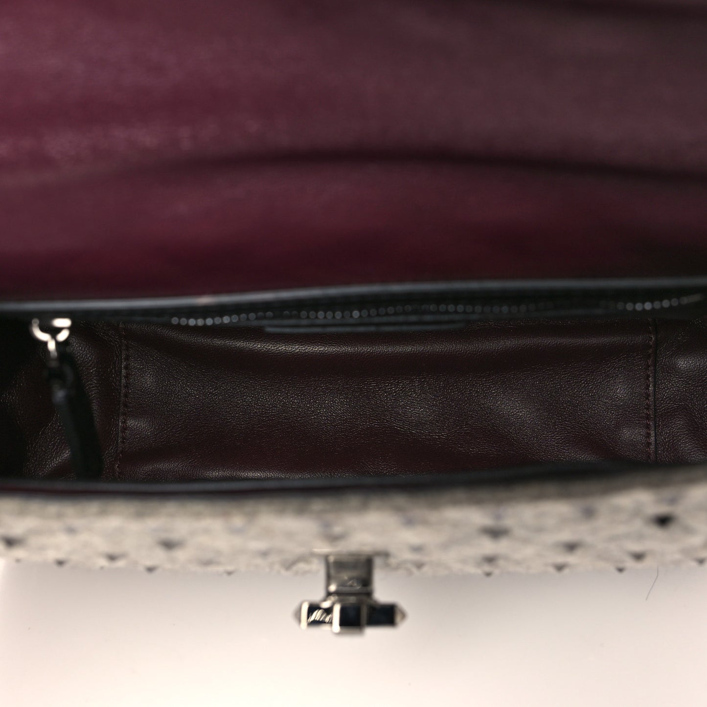 Felt Medium Rockstud Spike Shoulder Bag Grey