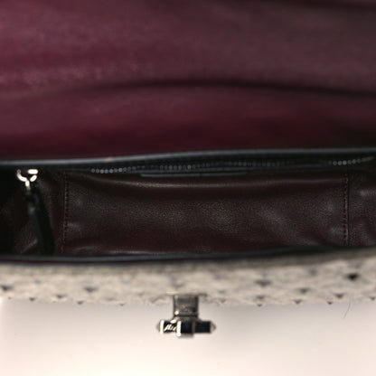 Valentino Garavani Felt Medium Rockstud Spike Shoulder Bag Grey 5 of 8
