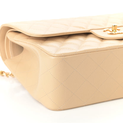 Chanel Caviar Quilted Jumbo Double Flap Beige Clair 9 of 10