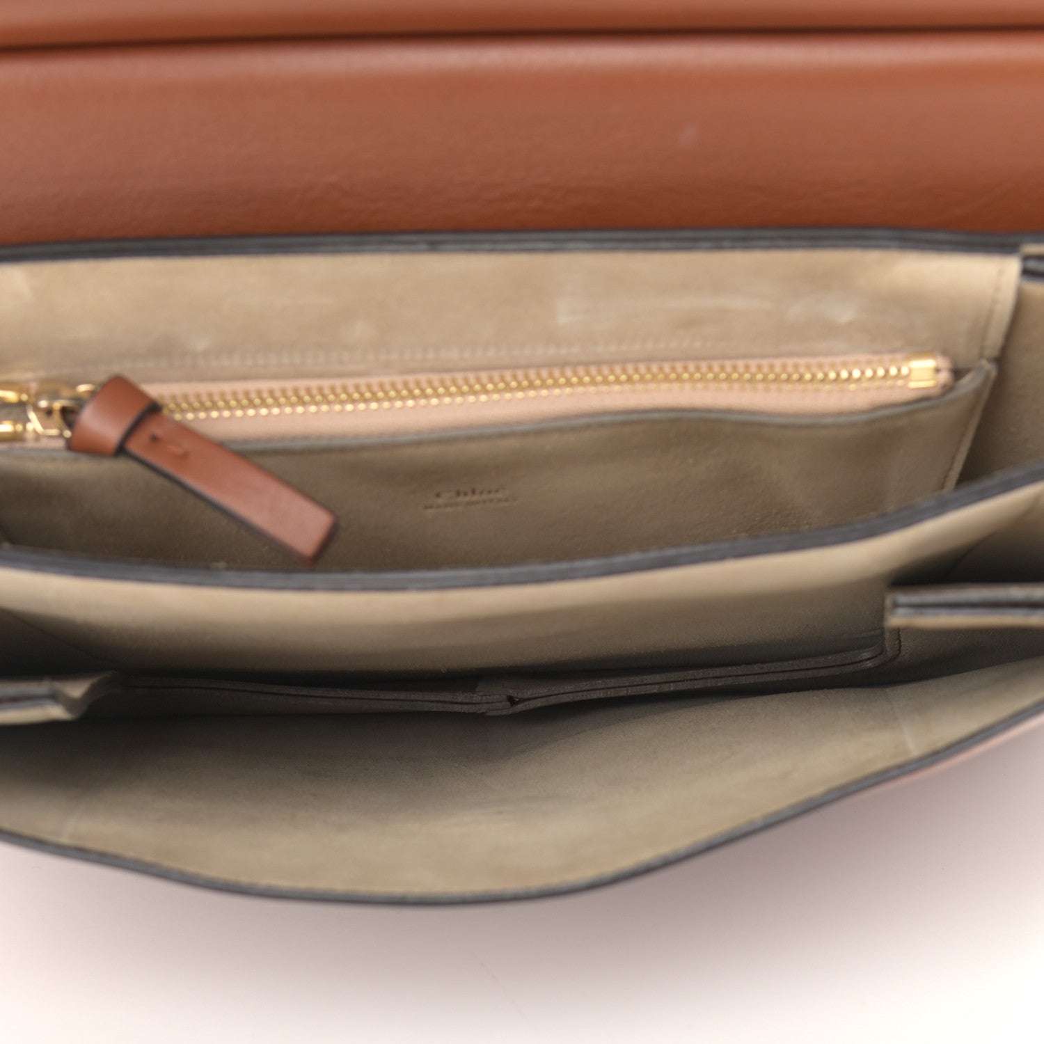 Chloe Suede Calfskin Medium Faye Shoulder Bag Tobacco 5 of 14