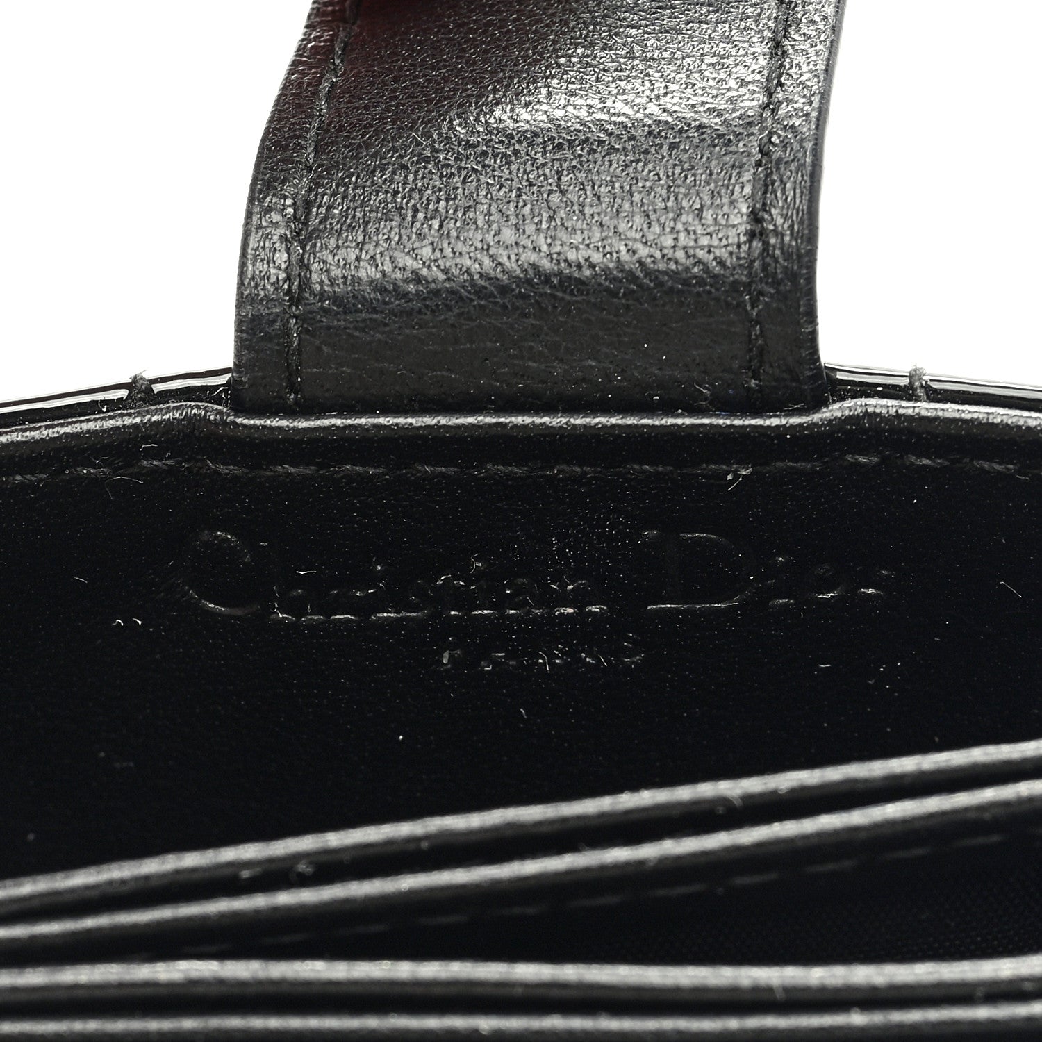 Christian Dior Patent Cannage Lady Dior 5-Gusset Card Holder Black 6 of 7