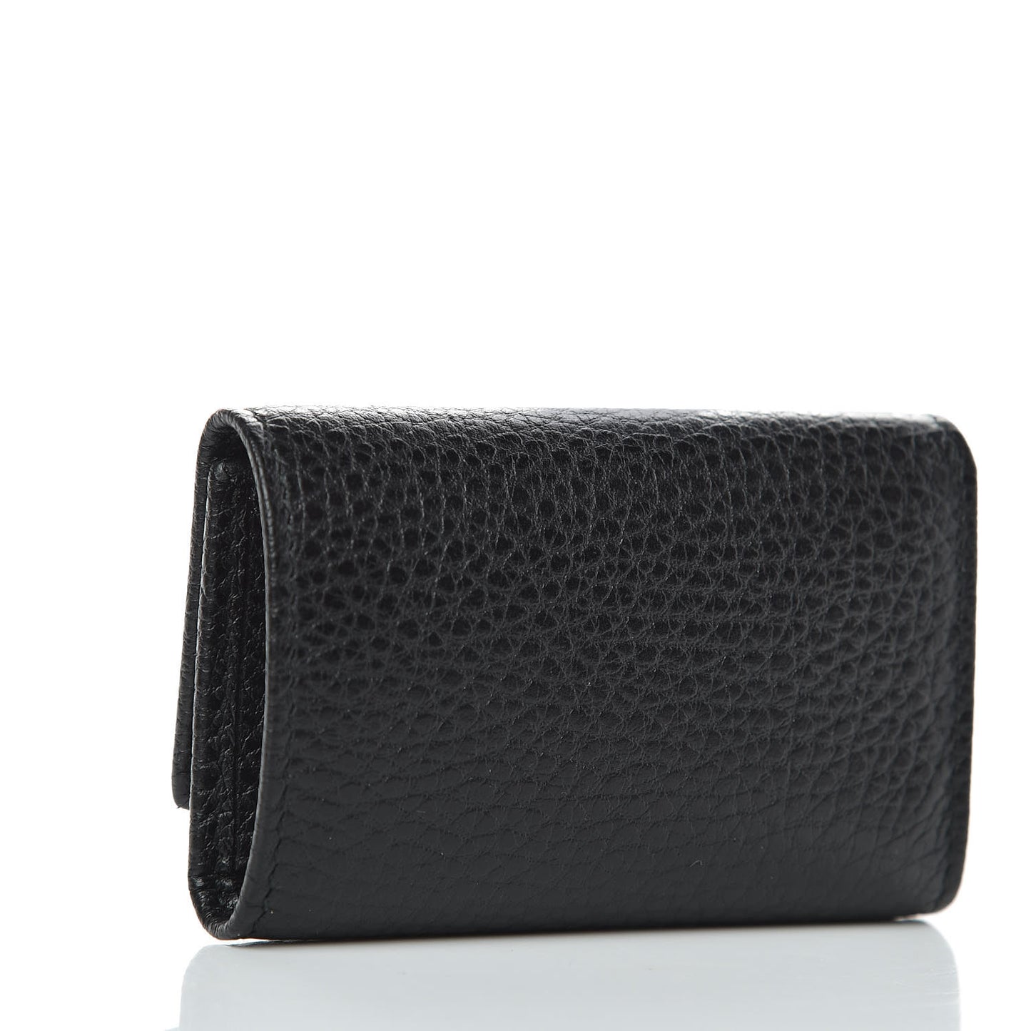Pebbled Calfskin GG Marmont 6 Key Holder Black