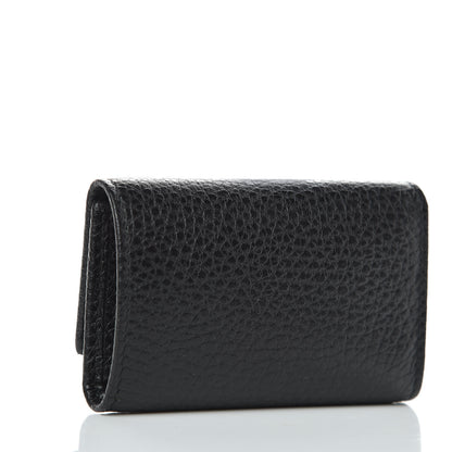 Gucci Pebbled Calfskin GG Marmont 6 Key Holder Black 3 of 7