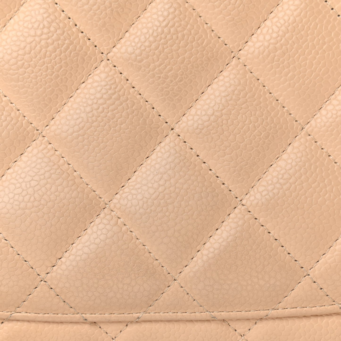 Caviar Quilted Jumbo Single Flap Beige