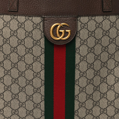 Gucci GG Supreme Monogram Web Ophidia Tote Brown 8 of 13