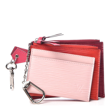 Louis Vuitton Epi Trio Card Case Wallet Rose Ballerine Rouge Fuchsia 1 of 10