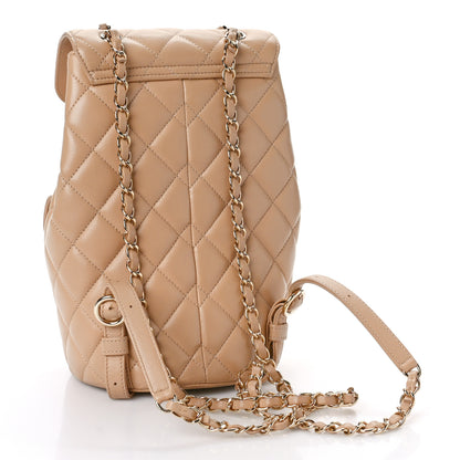Chanel Caviar Quilted Double Pocket Backpack Beige 3 of 10