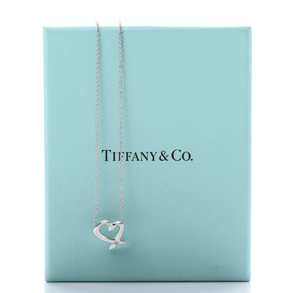 Tiffany Sterling Silver Diamond Paloma Picasso Loving Heart Necklace 6 of 6