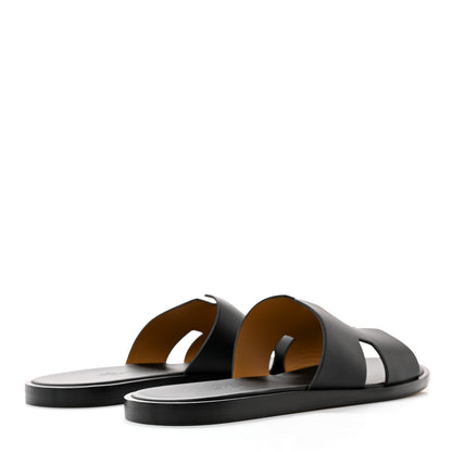 Hermes Calfskin Mens Izmir Sandals 42.5 Black 4 of 10