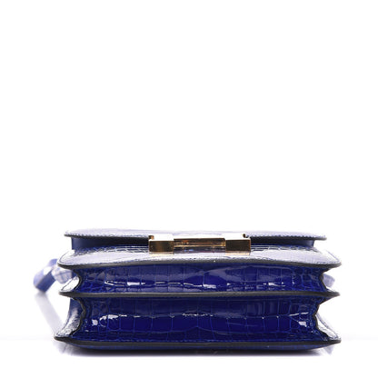Hermes Shiny Alligator Constance 18 Bleu Electrique 6 of 18