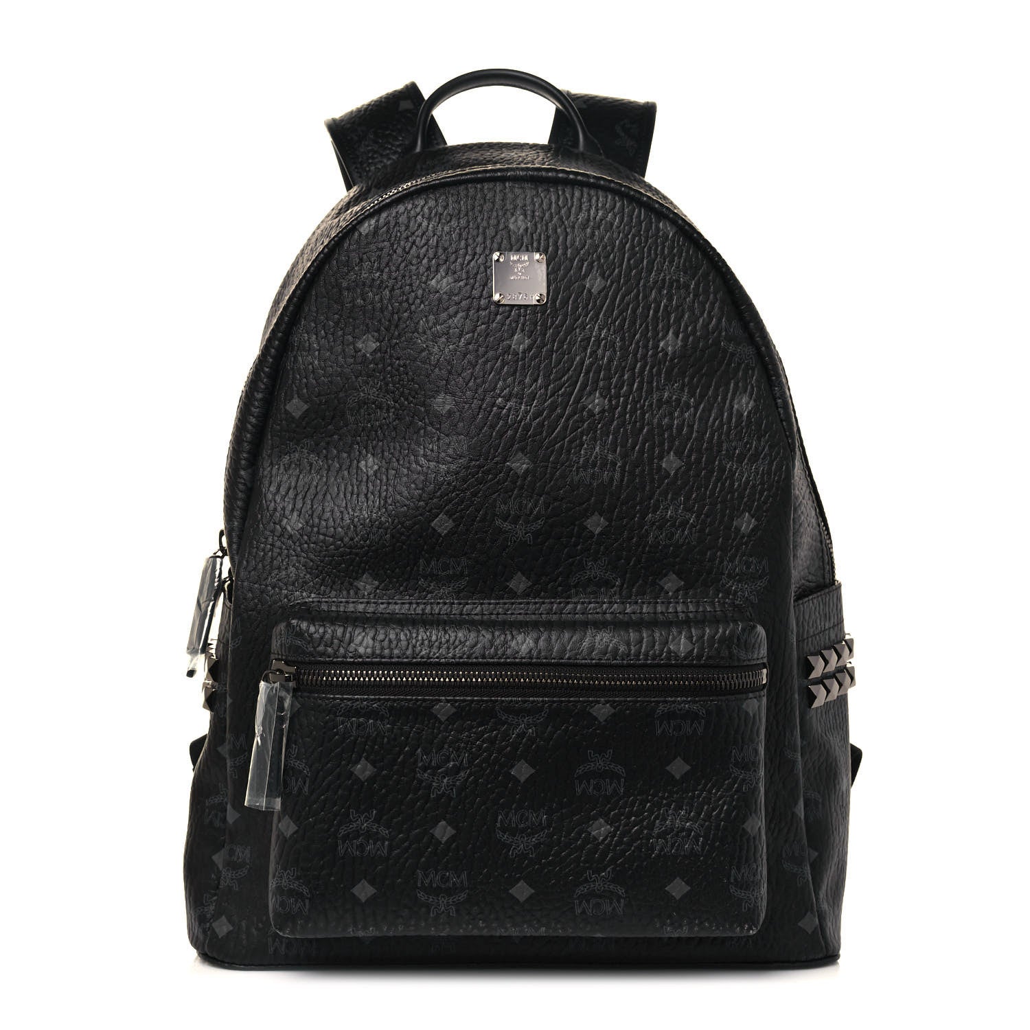 MCM Visetos Medium Side Studs Stark Backpack Black 1 of 14