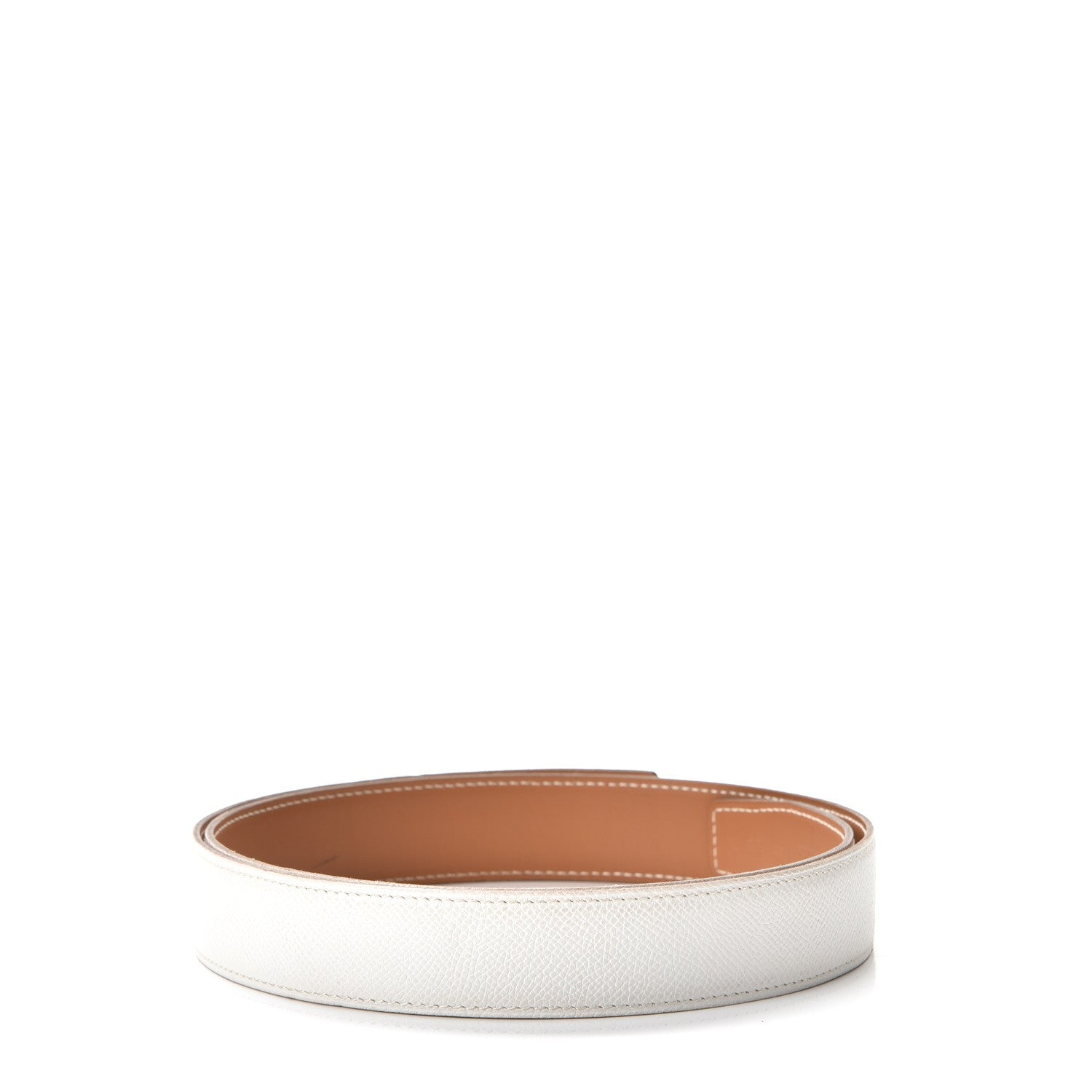 Hermes Chamonix Epsom Reversible 32mm Belt Strap 95 Gold Blanc 2 of 9