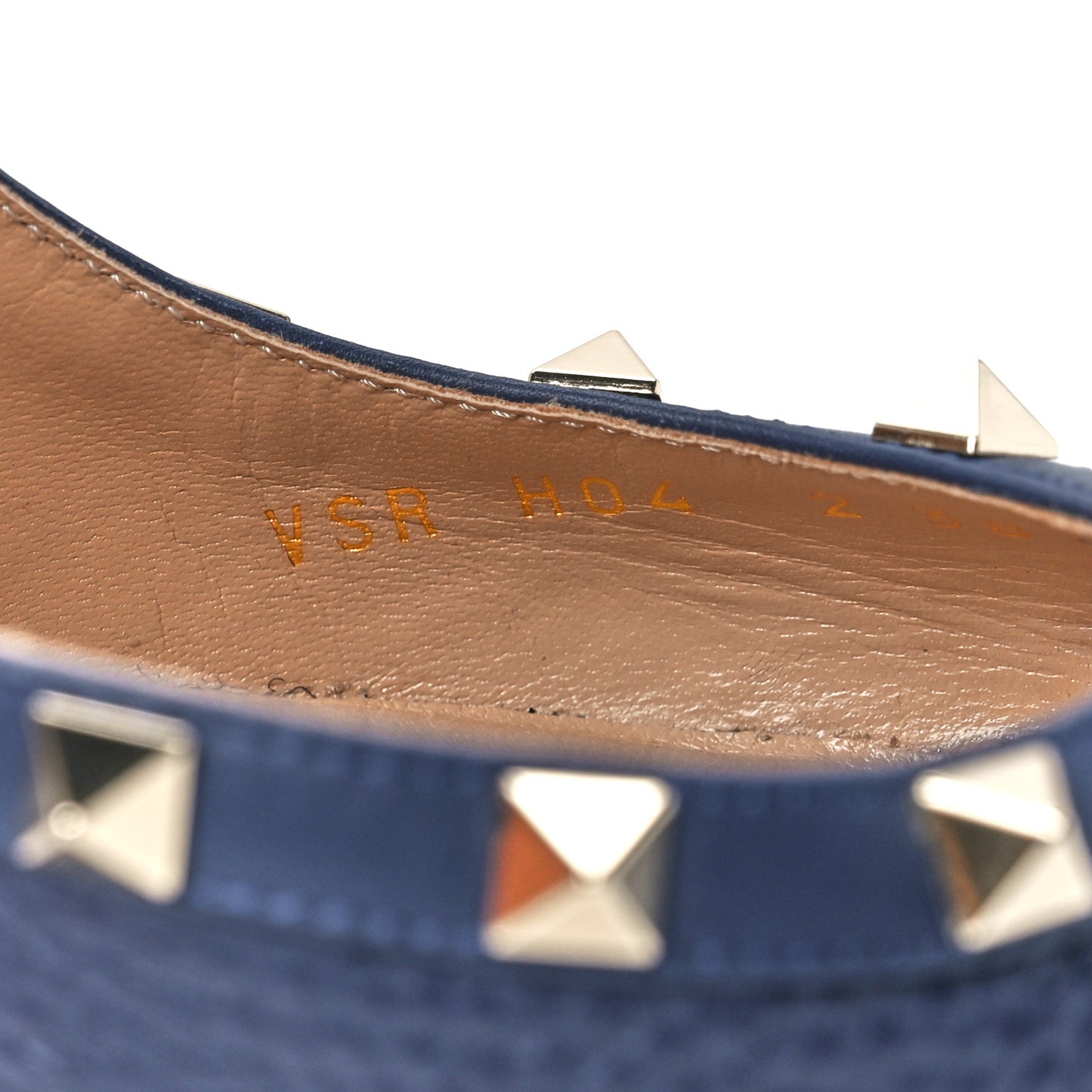Pebbled Calfskin Rockstud Half D'Orsay Slingback 85mm Pumps 38 Pure Blue