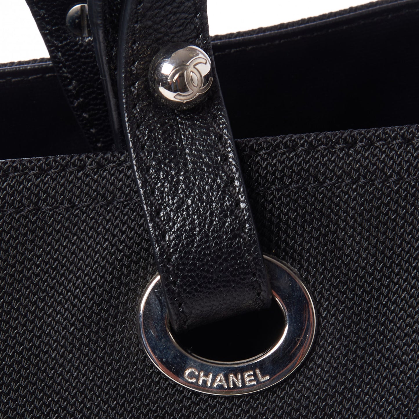 Coated Canvas Quilted Large Paris Biarritz Tote Black
