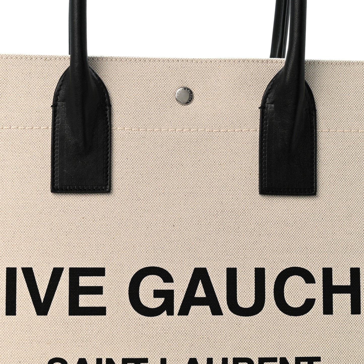 Linen Calfskin Rive Gauche Tote Greggio Natural