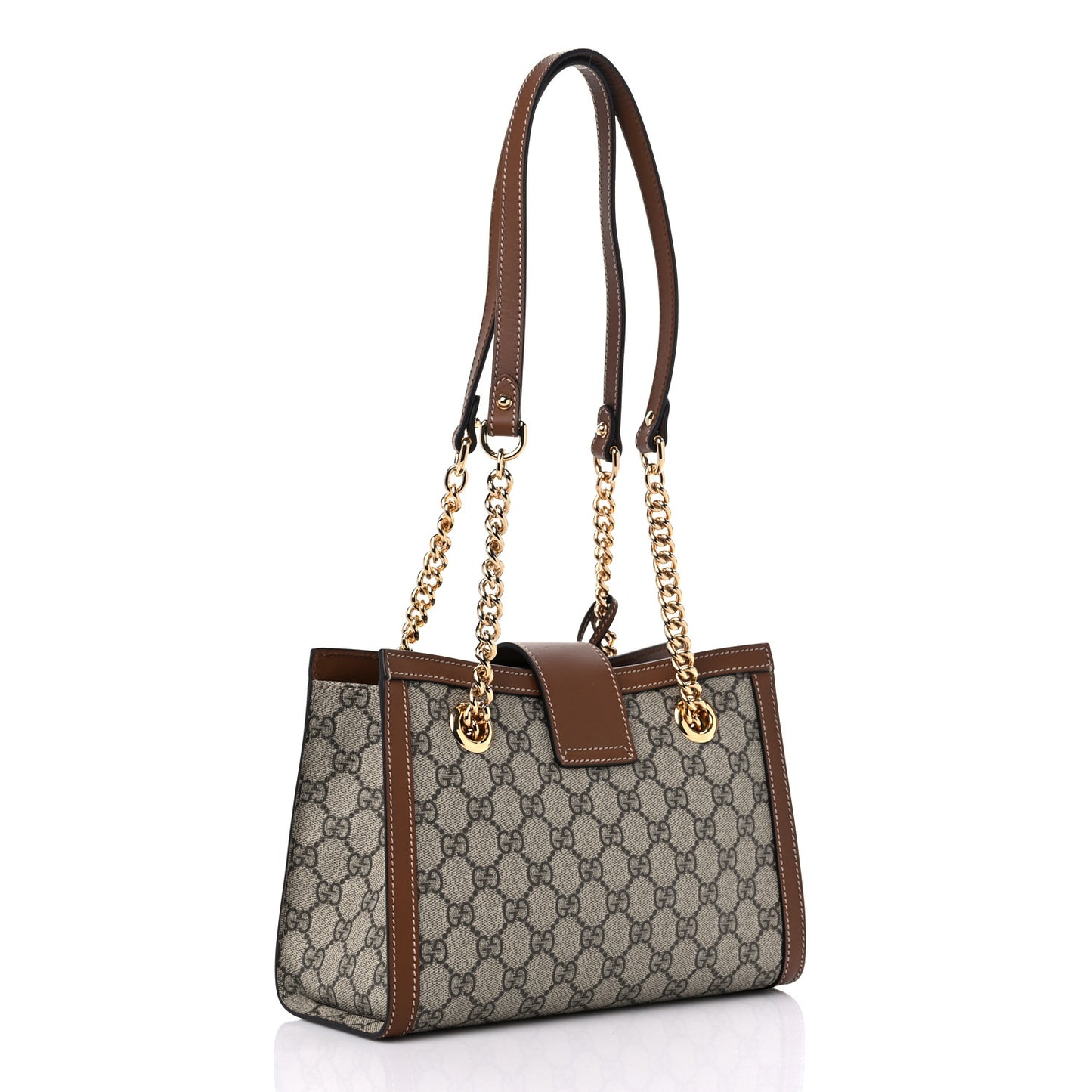 GG Supreme Monogram Calfskin Small Padlock Tote Beige Ebony Tuscany