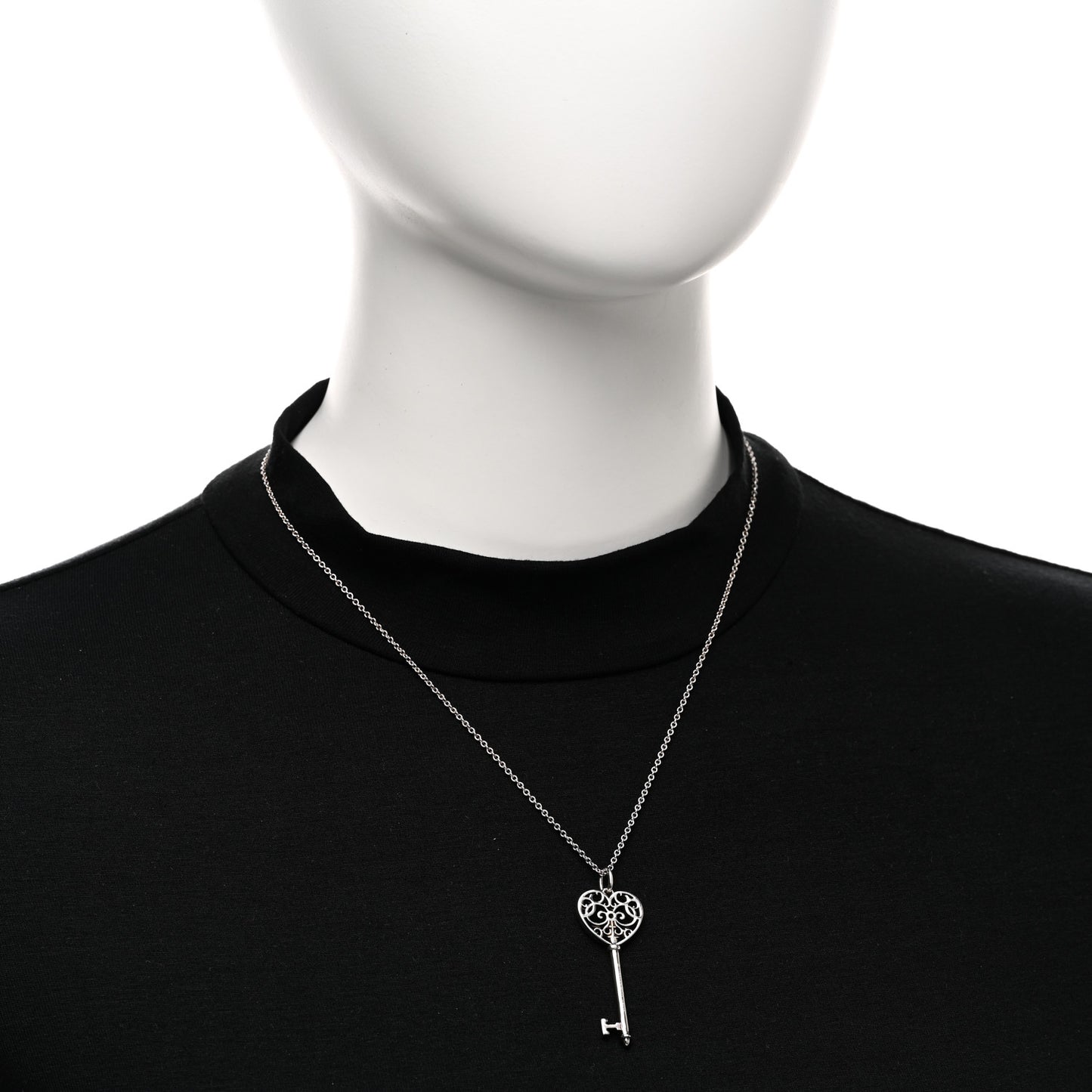 Sterling Silver Blue Sapphire Enchant Heart Key Pendant Necklace