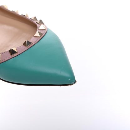 Valentino Garavani Calfskin Nappa Rockstud Ballerina Flats 37.5 Colibri Poudre 13 of 17