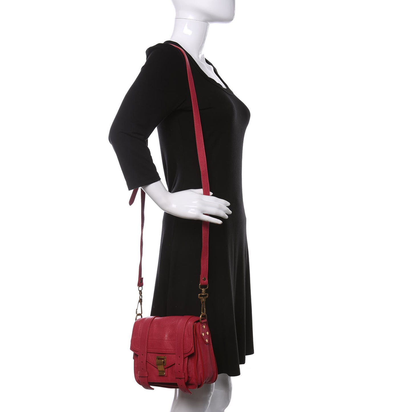 Lambskin PS1 Mini Pouch Messenger Bag Raspberry